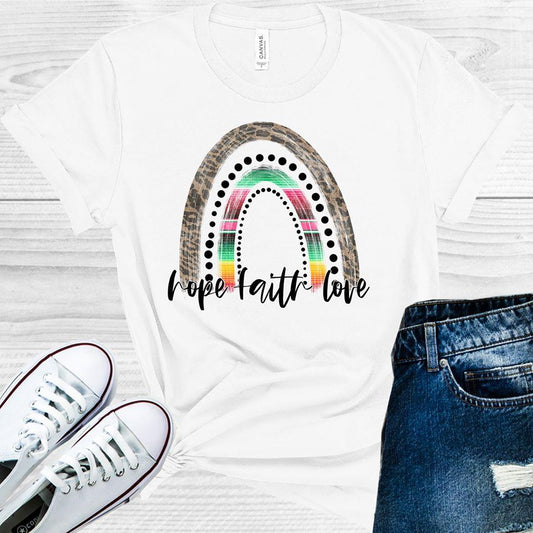 Hope Faith Love Rainbow Graphic Tee Graphic Tee