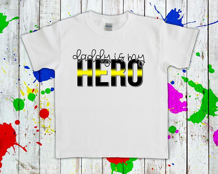 Daddy Is My Hero (Thin Yellow Line) Graphic Tee Graphic Tee