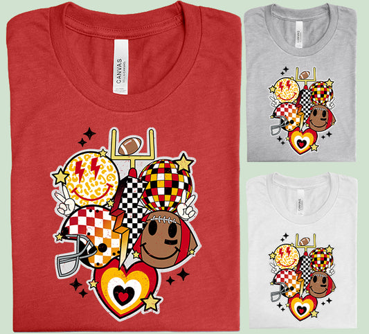 Football Collage Graphic Tee