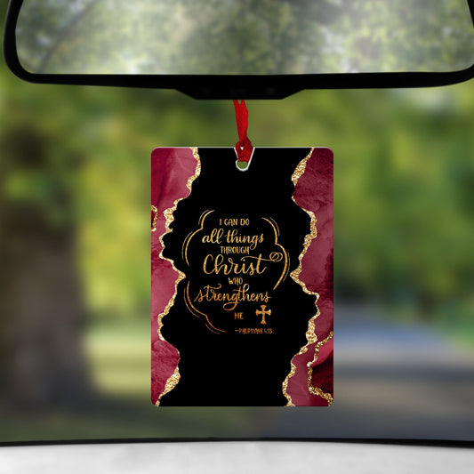 I Can Do All Things Through Christ Who Strengthens Me Car Freshener Keychains