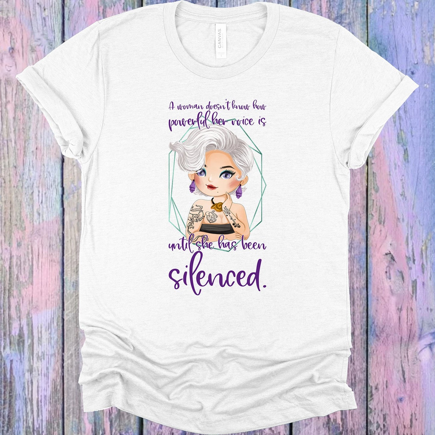 A Woman Doesnt Know How Powerful Her Voice Is Until She Has Been Silenced Graphic Tee Graphic Tee