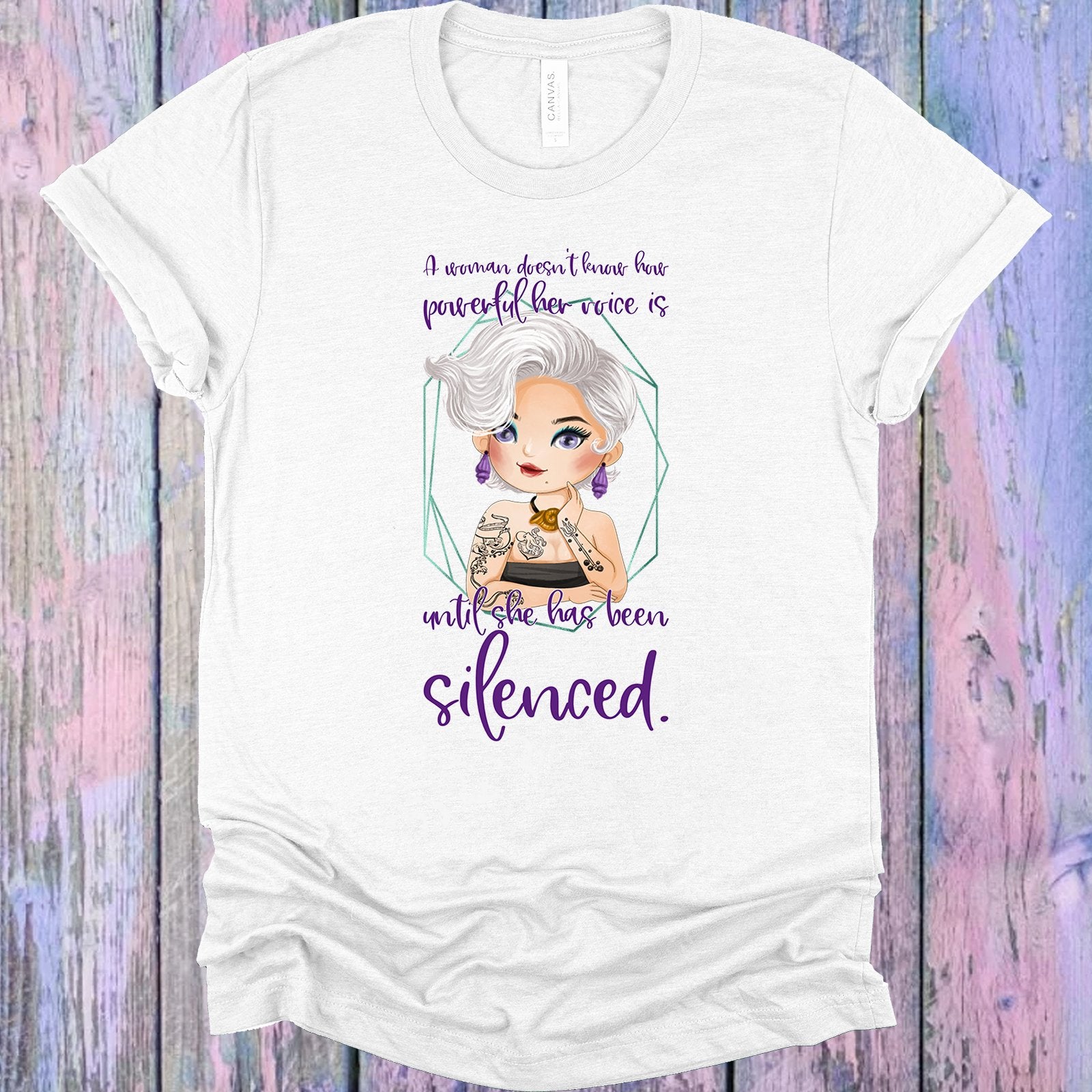 A Woman Doesnt Know How Powerful Her Voice Is Until She Has Been Silenced Graphic Tee Graphic Tee