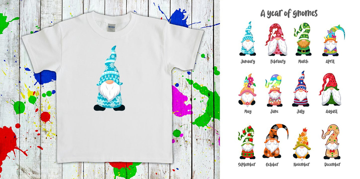A Year Of Gnomes Monthly Graphic Tee Graphic Tee