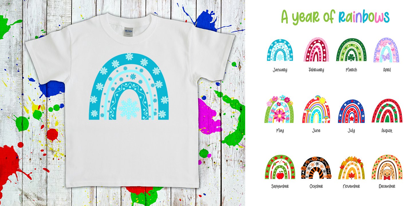 A Year Of Rainbows Monthly Graphic Tee Graphic Tee