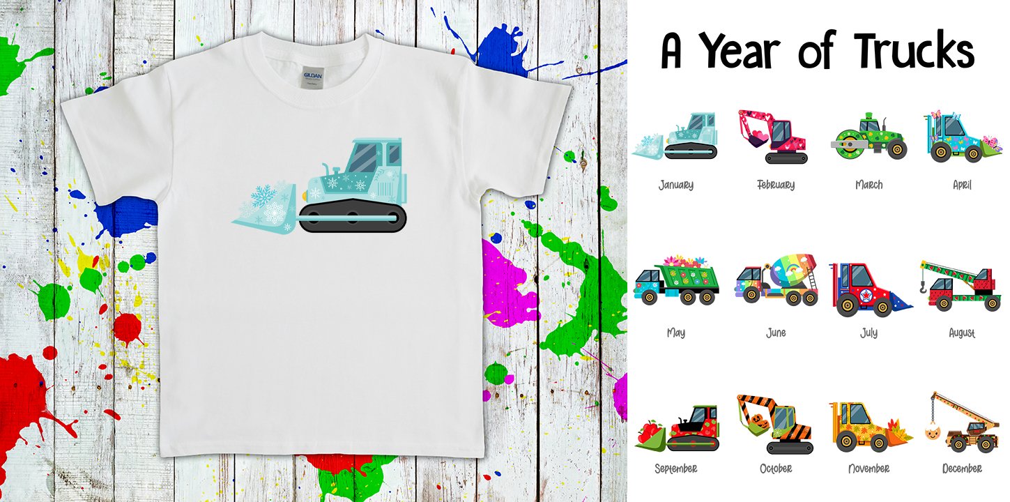 A Year Of Trucks Monthly Graphic Tee Graphic Tee