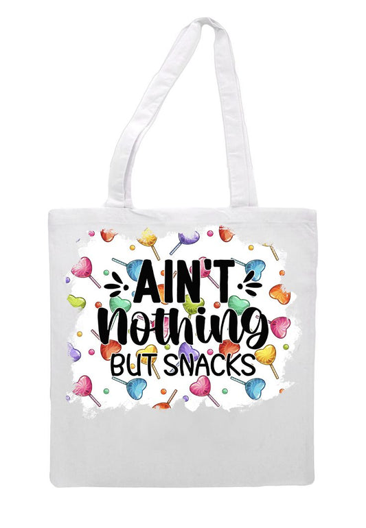 Aint Nothing But Snacks Grocery Tote Bag