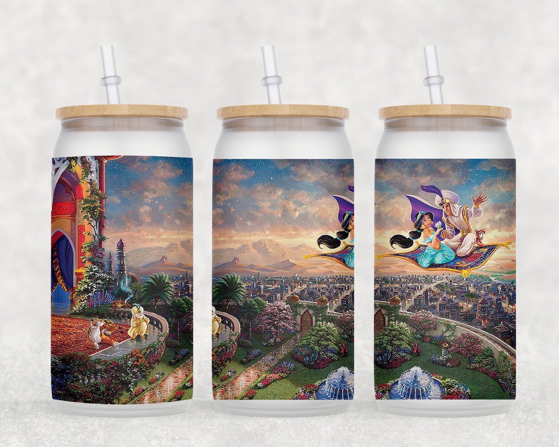 Aladdin 16 Oz Glass Can Coffee Mug