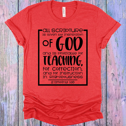 All Scripture Is Given By Inspiration Of God Graphic Tee Graphic Tee
