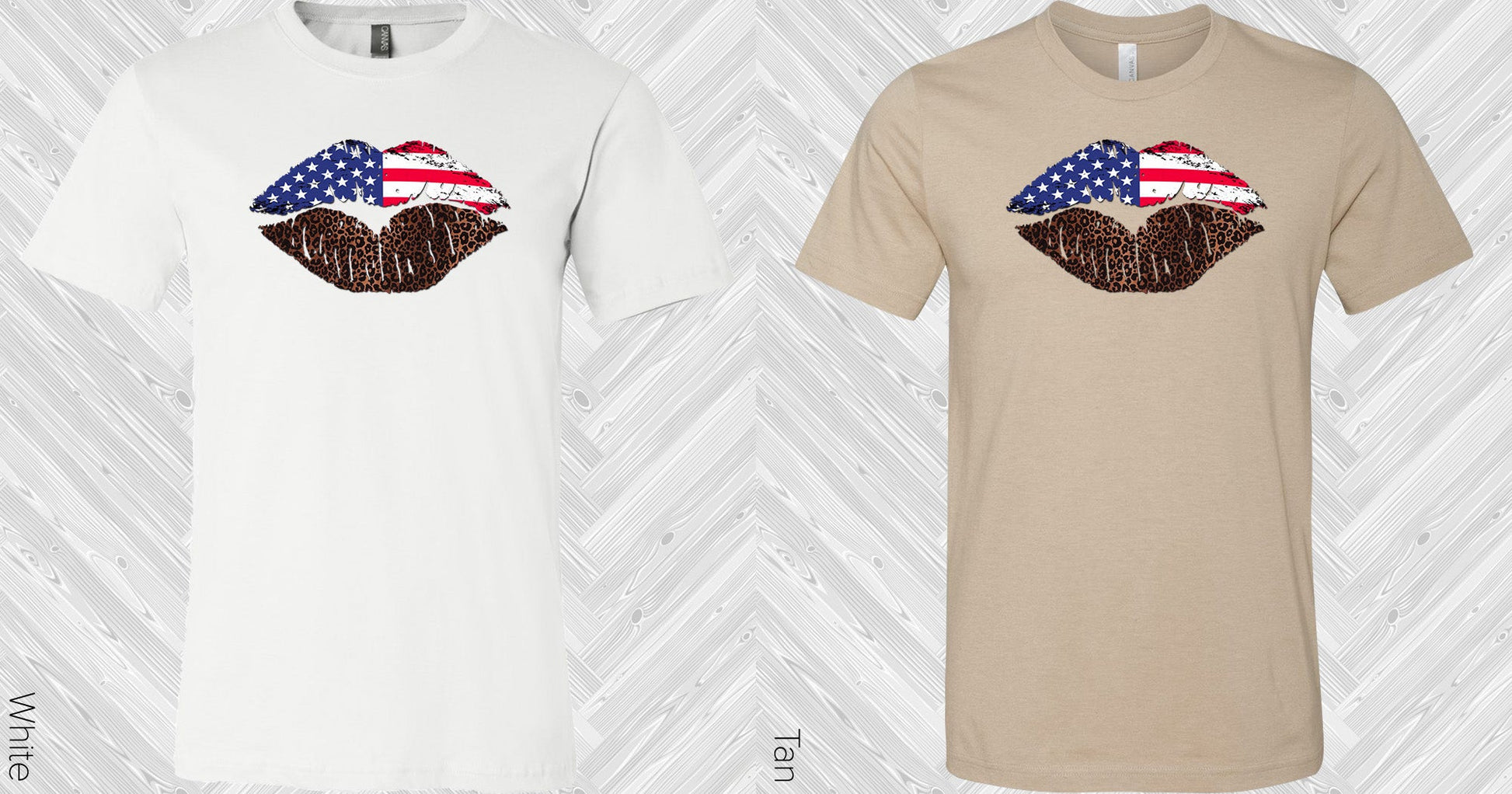 American Flag Leopard Lips Graphic Tee Graphic Tee