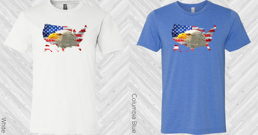 American Flag With Eagle Graphic Tee Graphic Tee