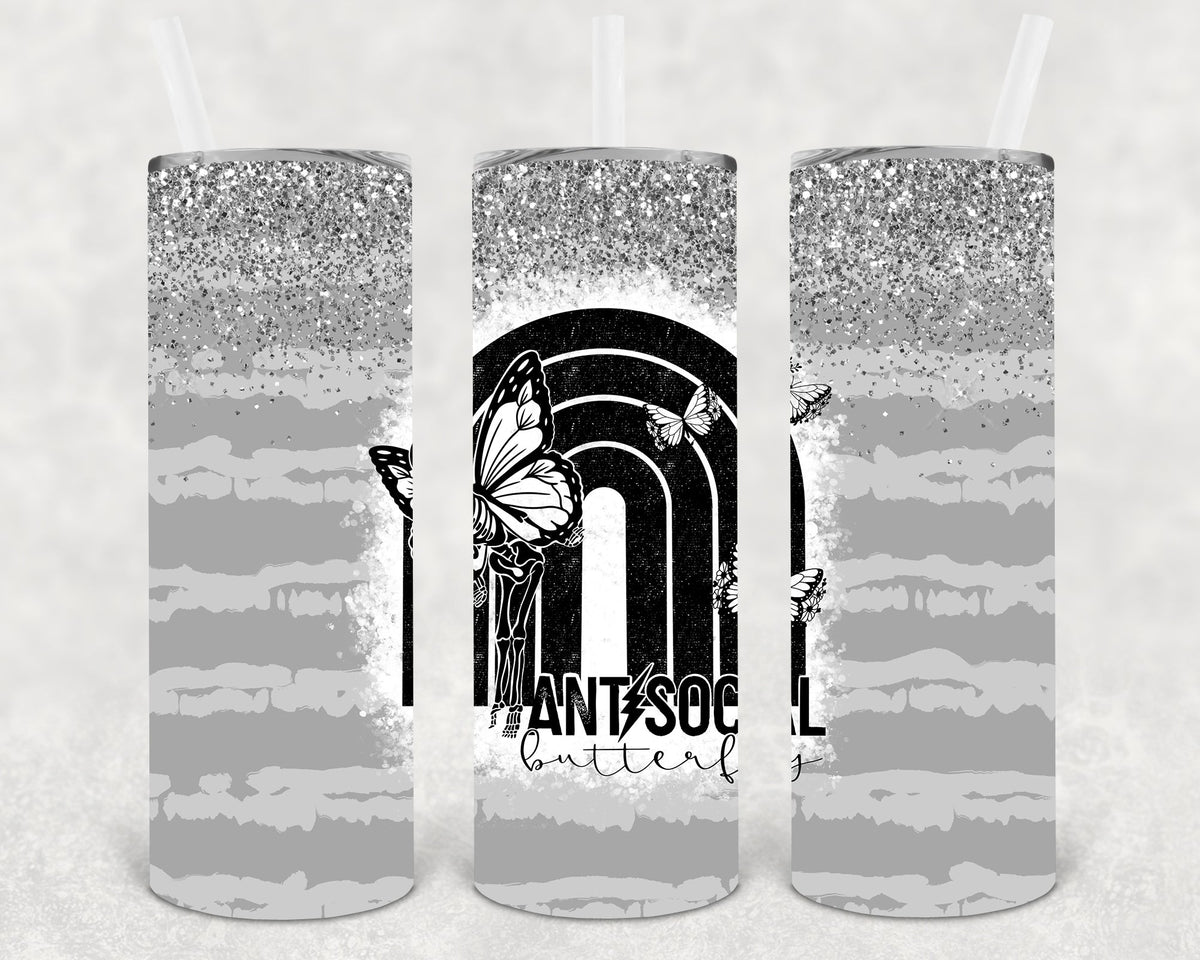 Anti Social Butterfly 20 Oz Skinny Tumbler
