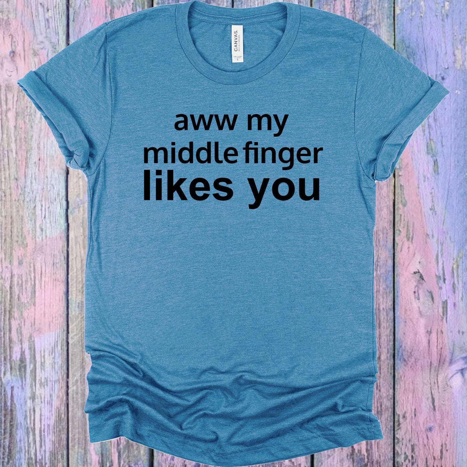 Aww My Middle Finger Likes You Graphic Tee Graphic Tee