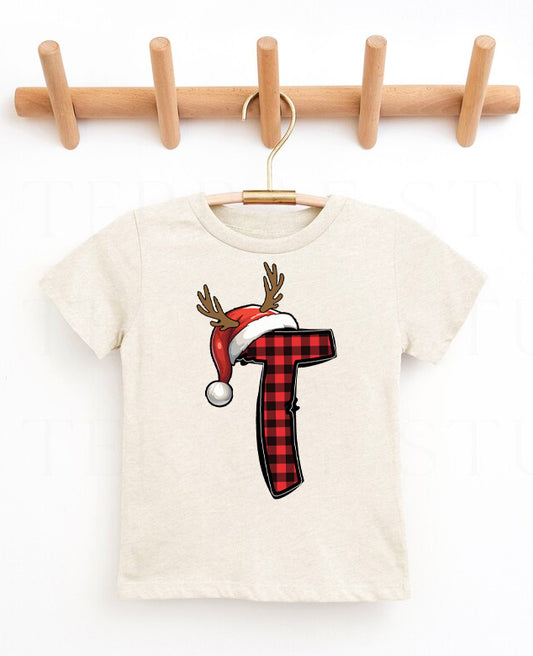 Reindeer Christmas Alphabet (All letters available) Graphic Tee