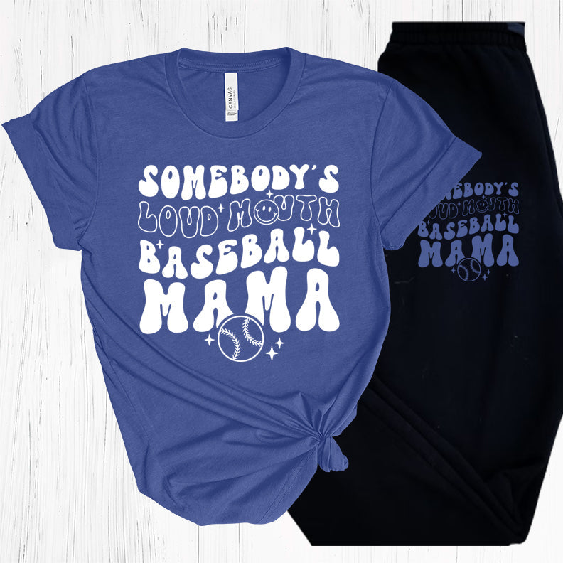Somebodys Loud Mouth Baseball Mama Graphic Tee Graphic Tee