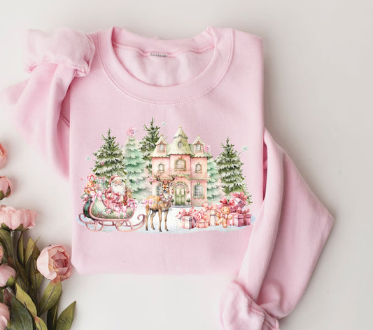 Vintage Pink Christmas Graphic Tee