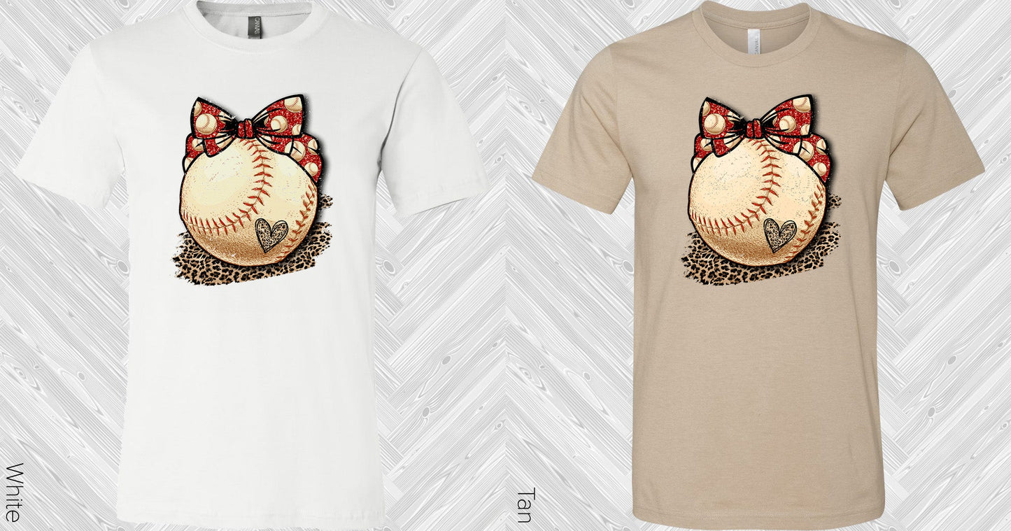 Baseball With Bow Graphic Tee Graphic Tee