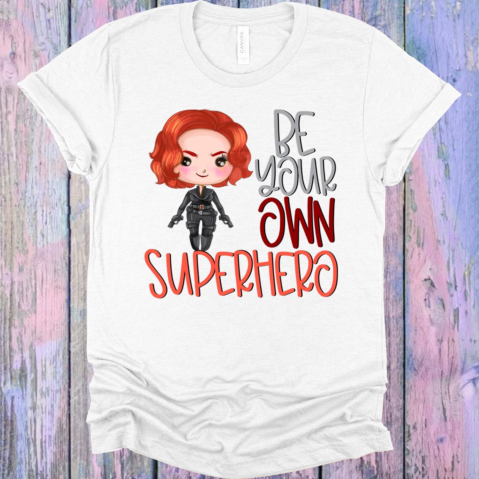 Be Your Own Superhero Black Window Graphic Tee Graphic Tee