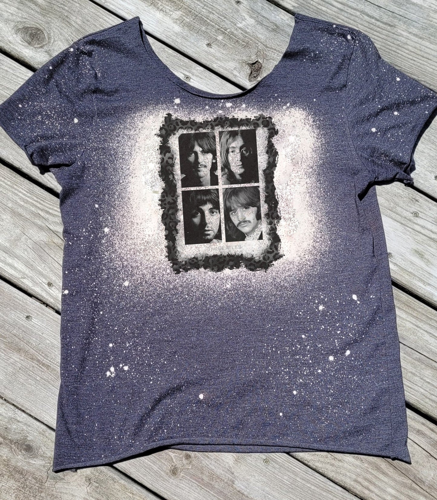 Beatles Bleached Off-Shoulder Graphic Tee Graphic Tee