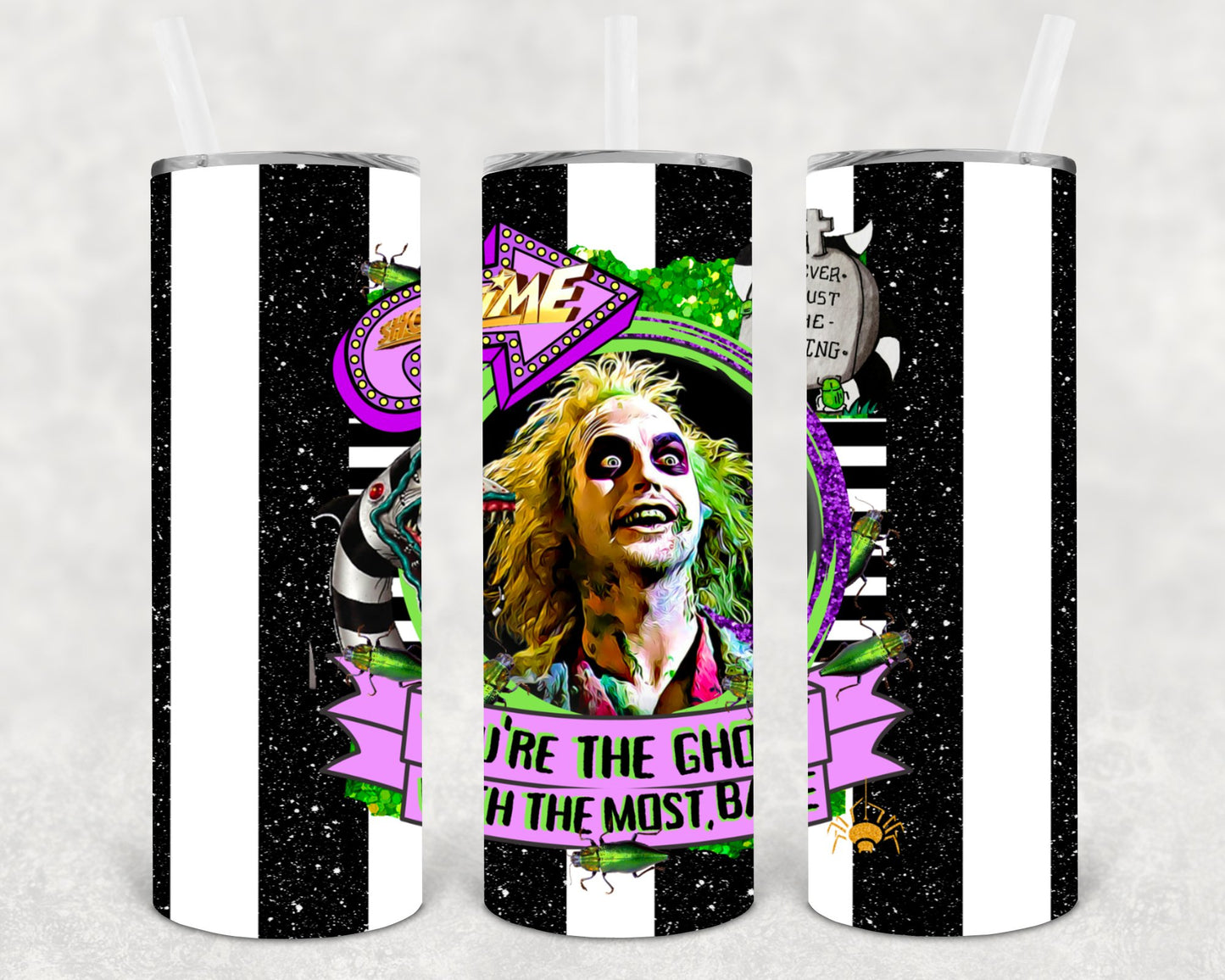 Beetlejuice 20 Oz Skinny Tumbler