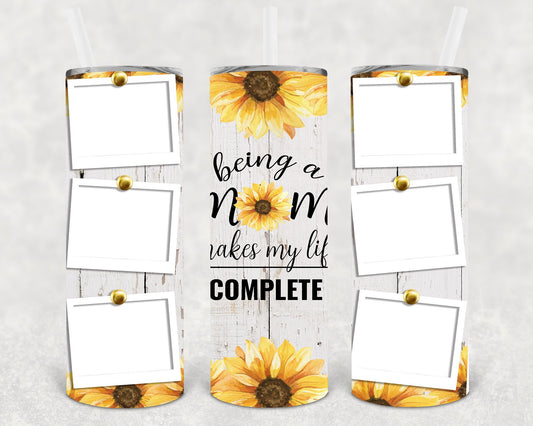 Being A Mom Makes My Life Complete Frame 20 Oz Skinny Tumbler