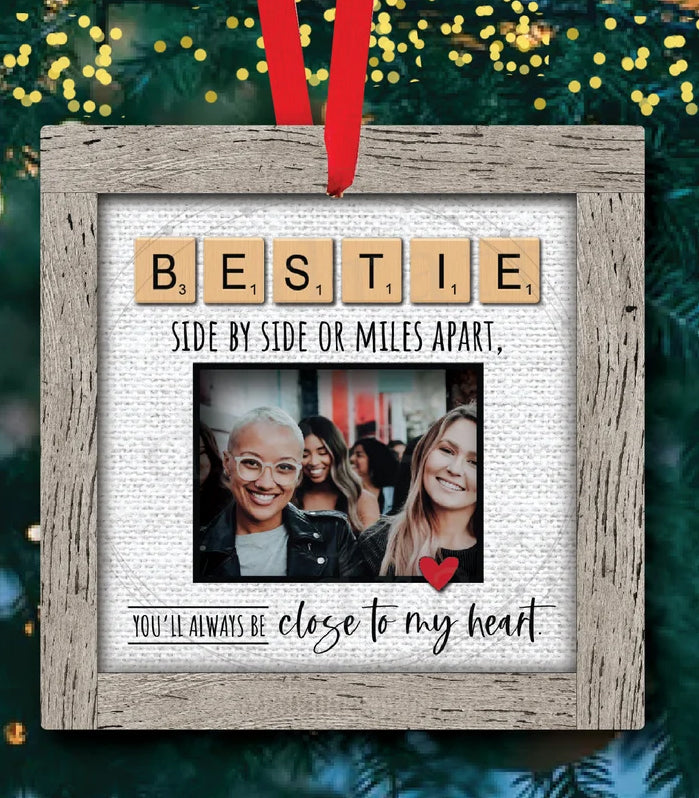Bestie Side By Or Miles Apart Christmas Ornament