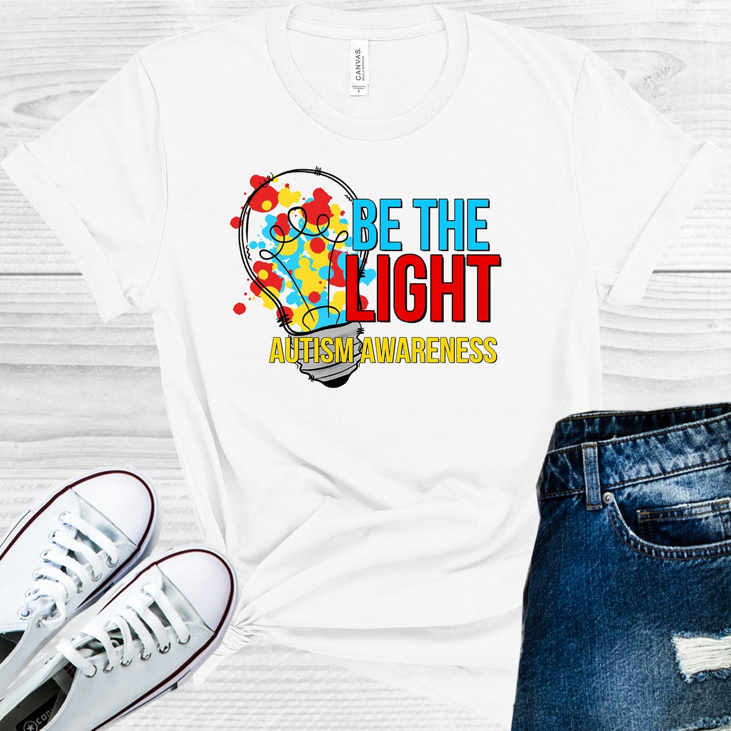 Be The Light Autism Awareness Graphic Tee Graphic Tee