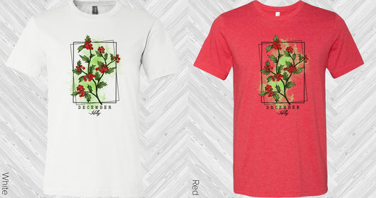 Birth Flower December Holly Graphic Tee Graphic Tee