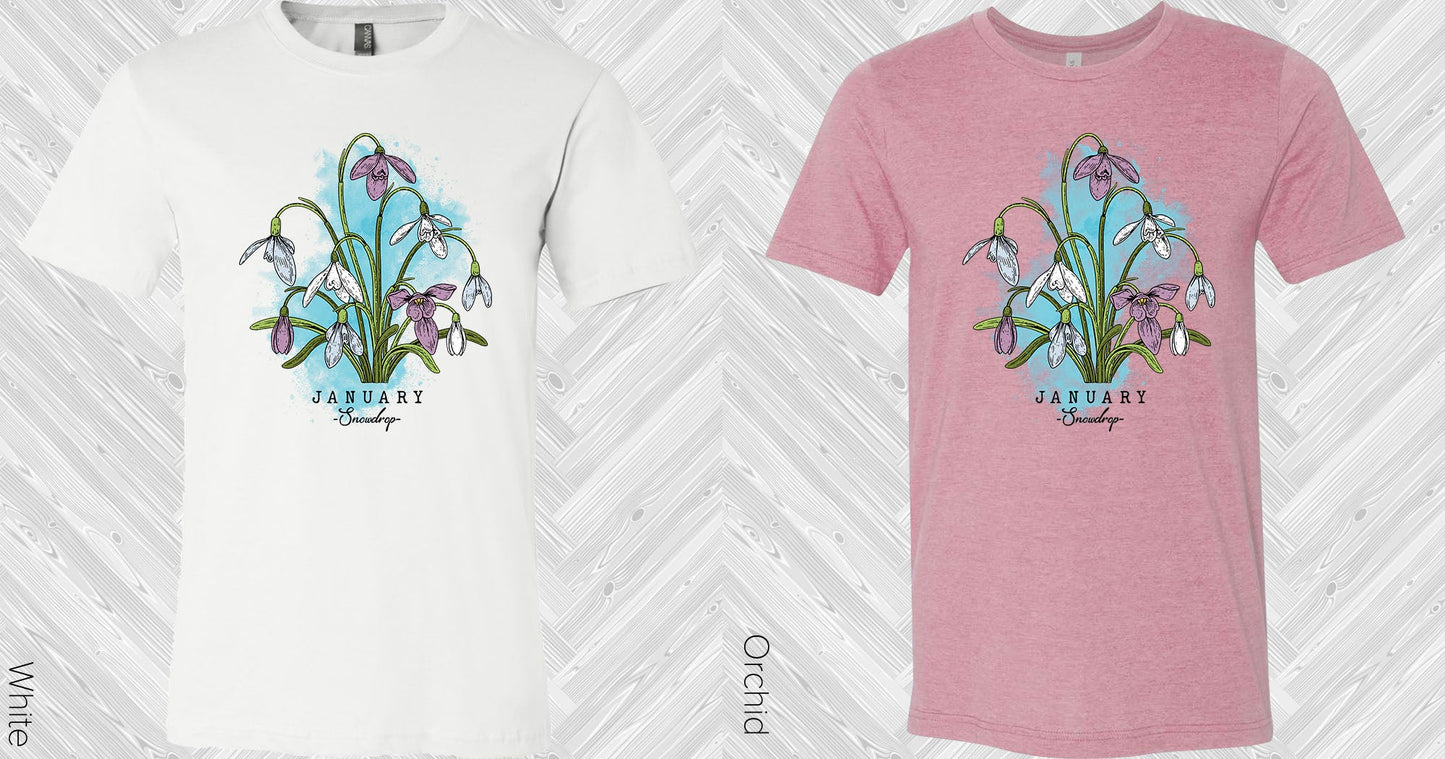 Birth Flower January Snowdrop Graphic Tee Graphic Tee