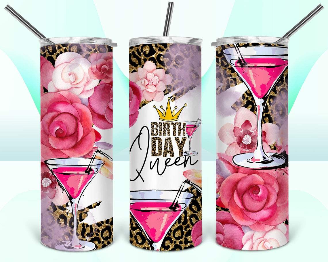 Birthday Queen 20 Oz Skinny Tumbler