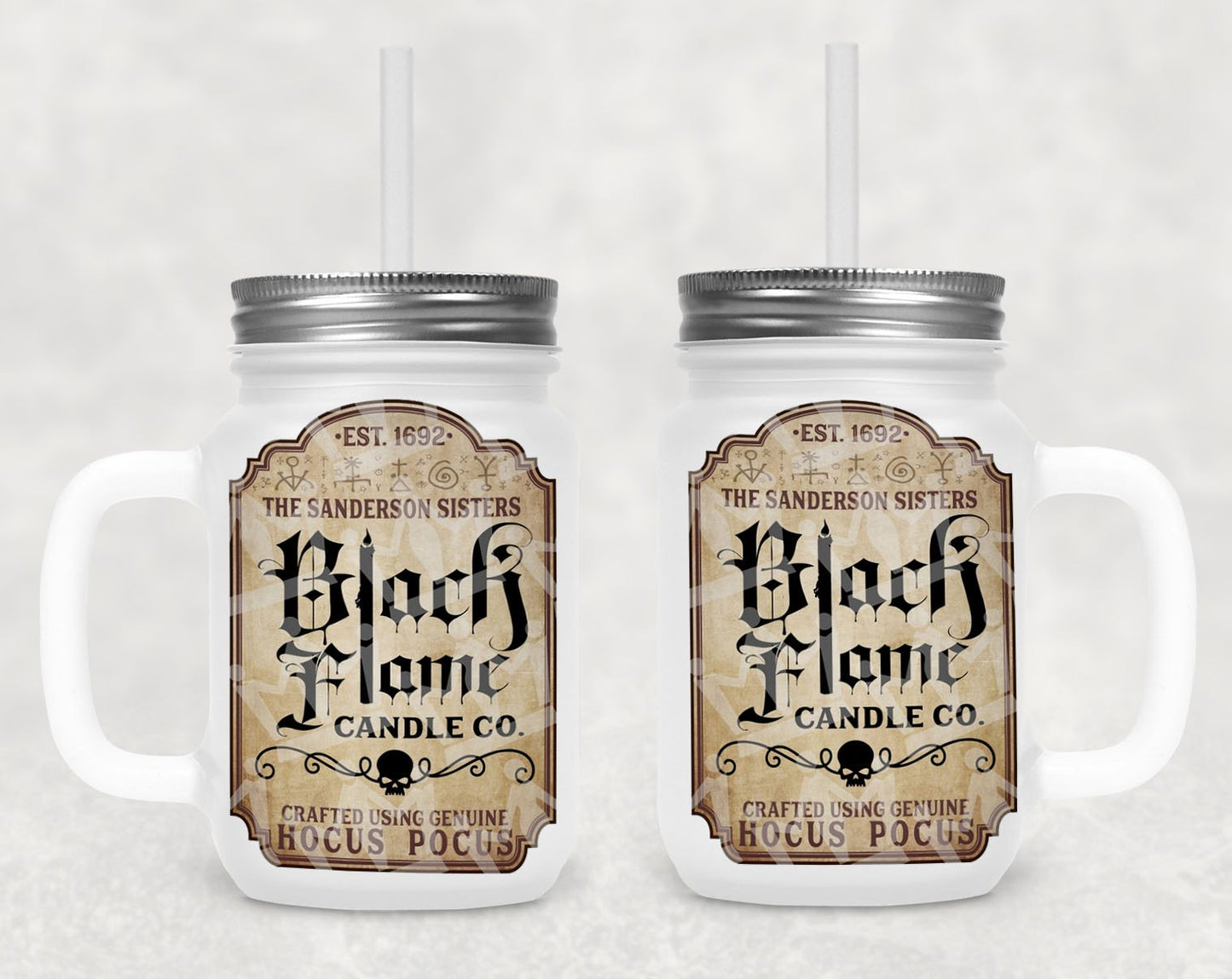 Black Flame Candle Co Frosted Mason Jar