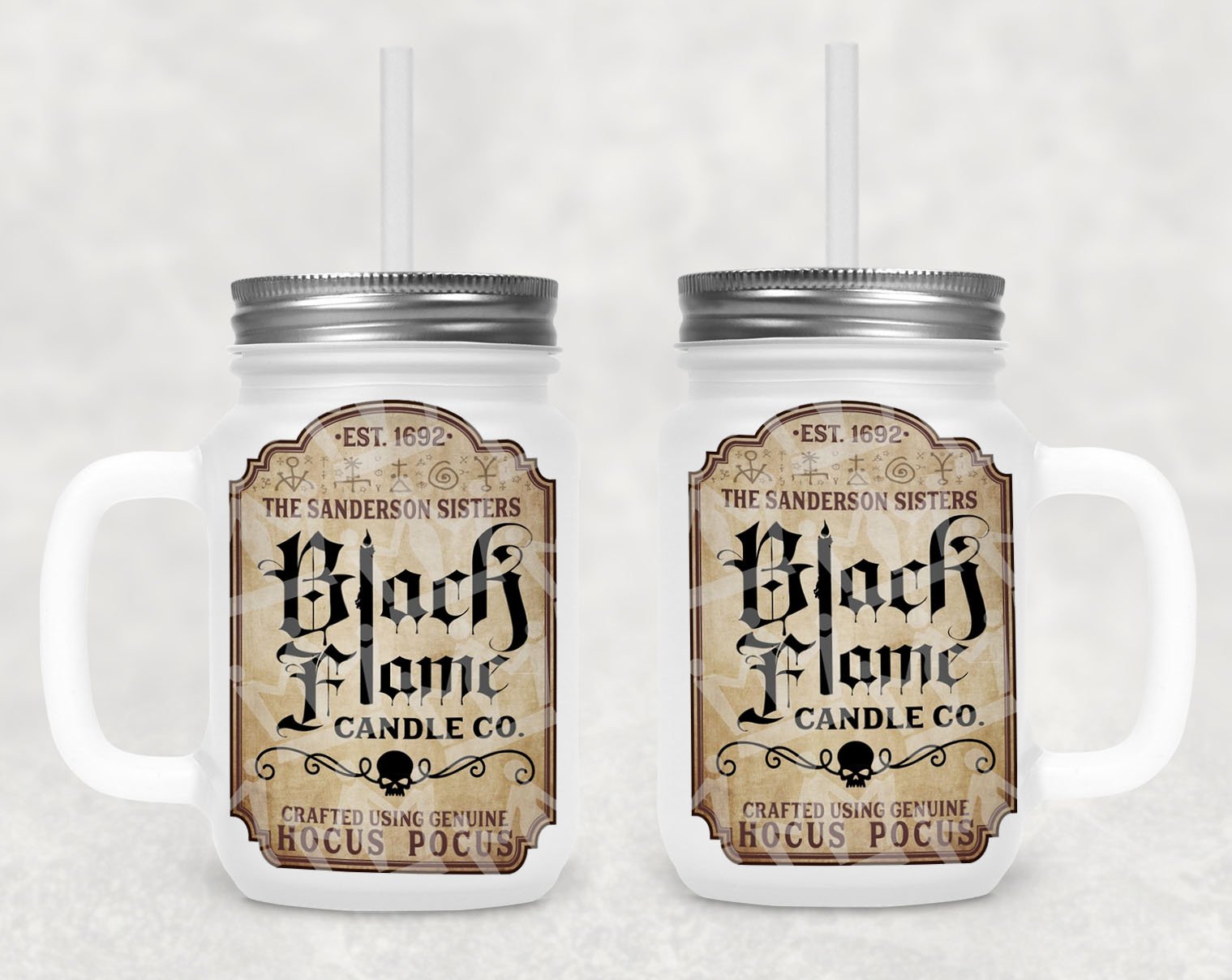 Black Flame Candle Co Frosted Mason Jar