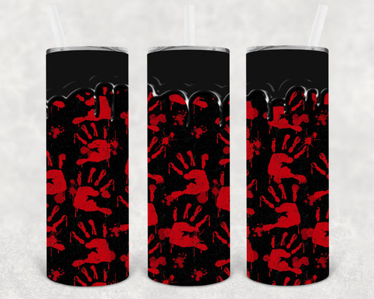 Bloody Hands 20 Oz Skinny Tumbler