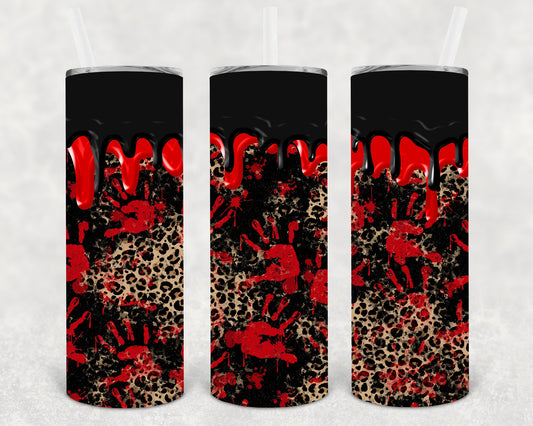 Bloody Hands 20 Oz Skinny Tumbler