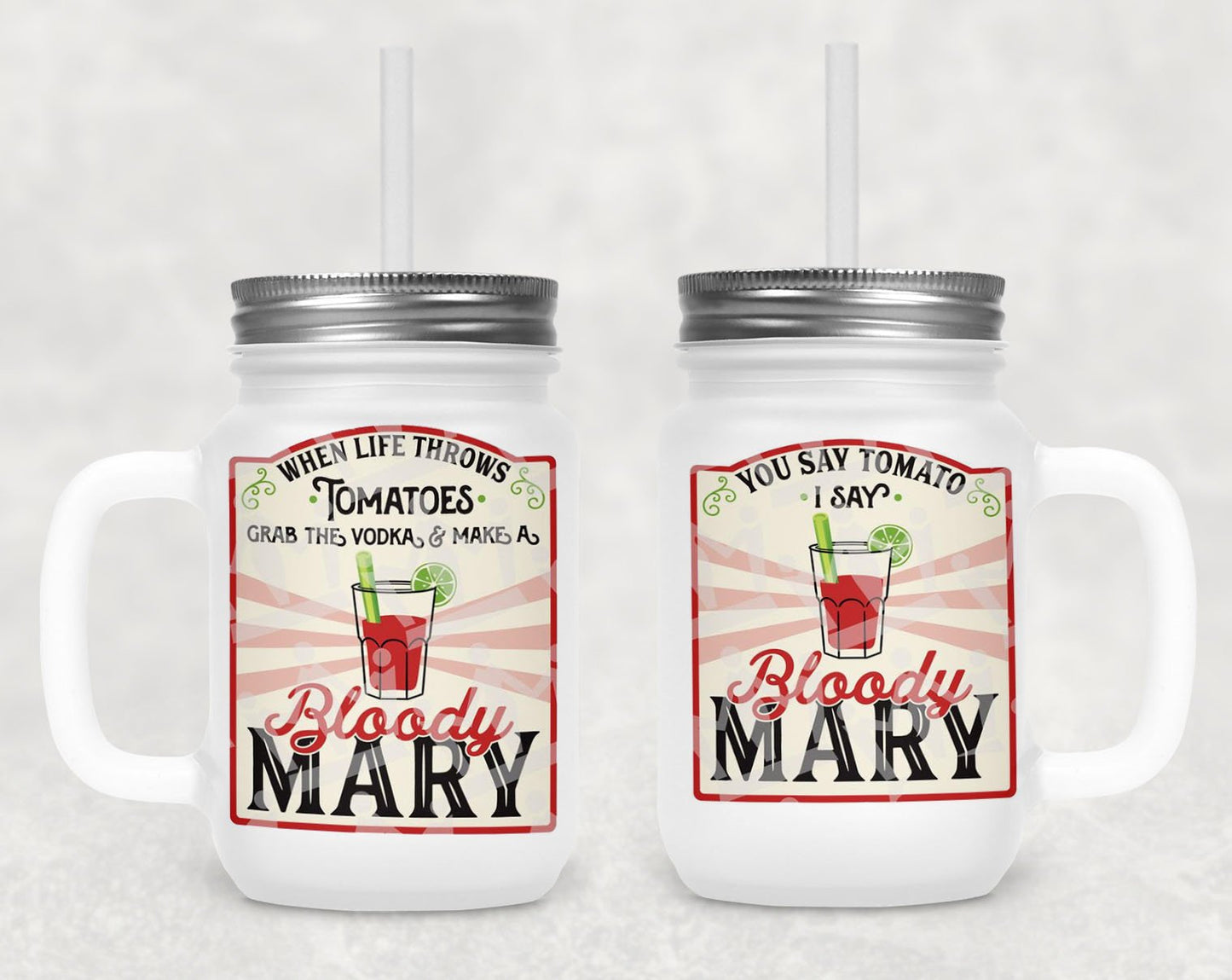 Bloody Mary Frosted Mason Jar