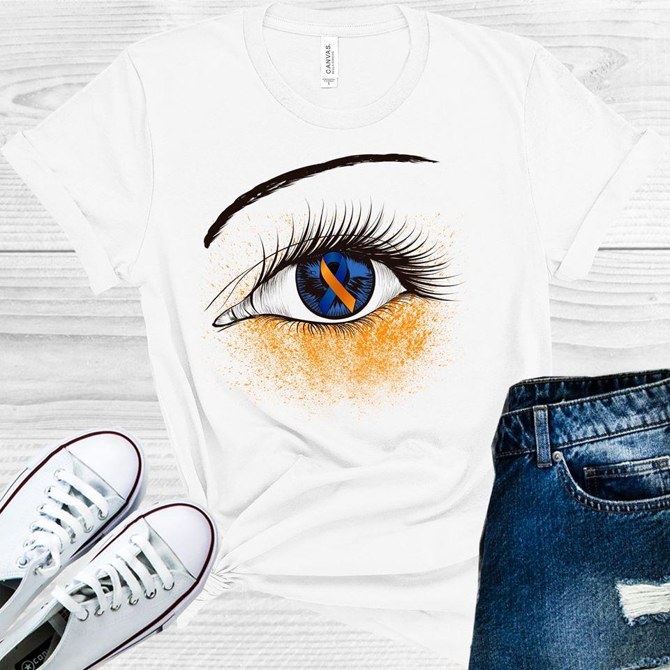 Blue & Orange Ribbon Awareness Eye Graphic Tee Graphic Tee