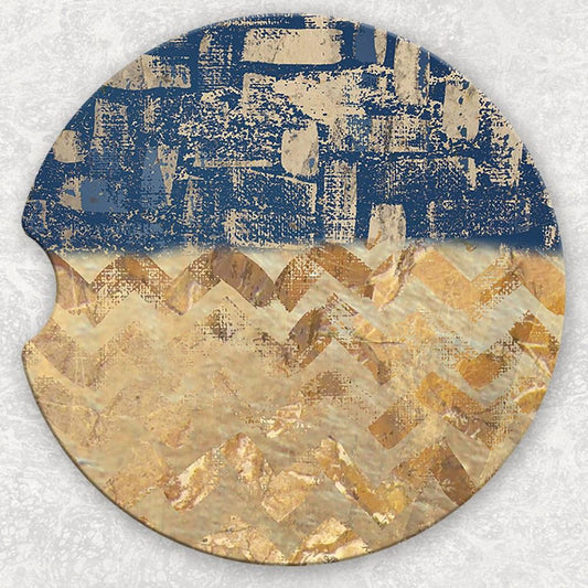 Car Coaster Set - Blue And Gold