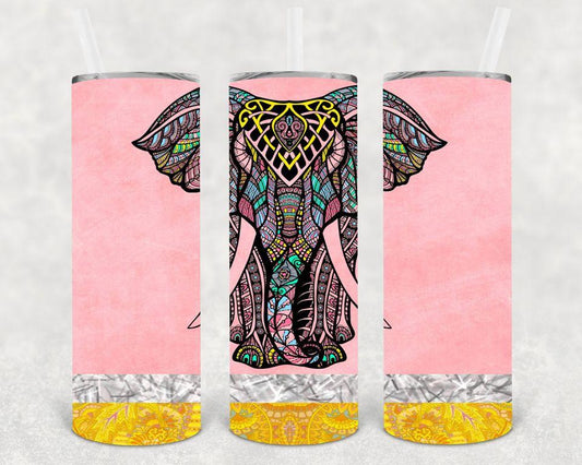 Boho Elephant 20 Oz Skinny Tumbler
