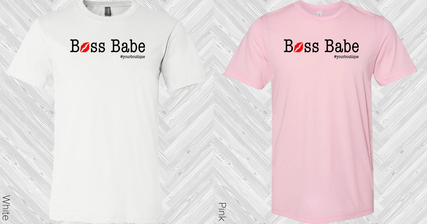 Boss Babe With Custom Hashtag Or Business Name Graphic Tee Graphic Tee