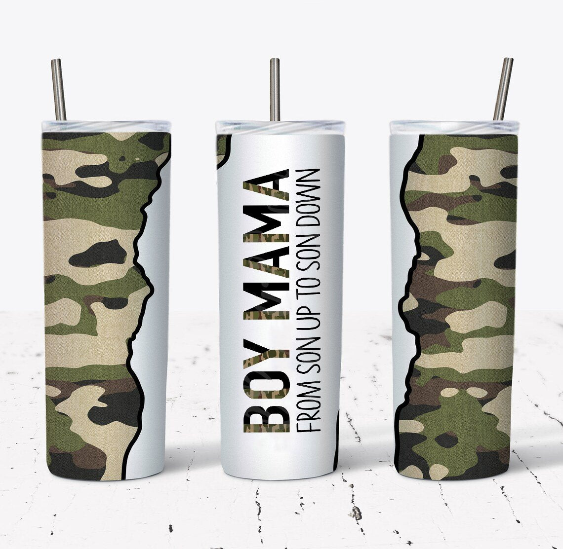 Boy Mama From Son Up To Down 20 Oz Skinny Tumbler