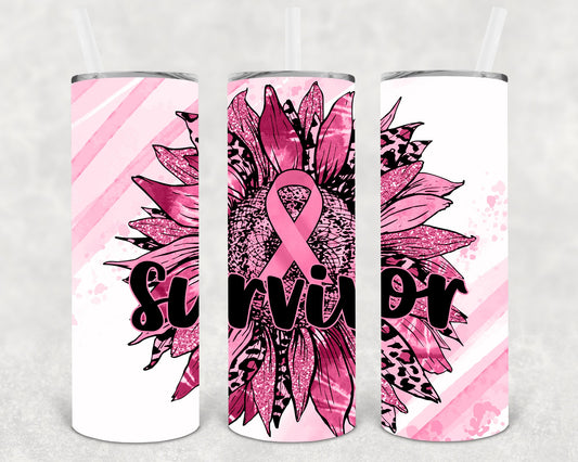 Breast Cancer Survivor 20 Oz Skinny Tumbler
