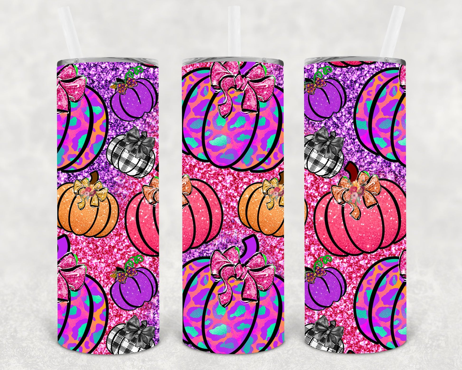 Bright Pumpkins 20 Oz Skinny Tumbler