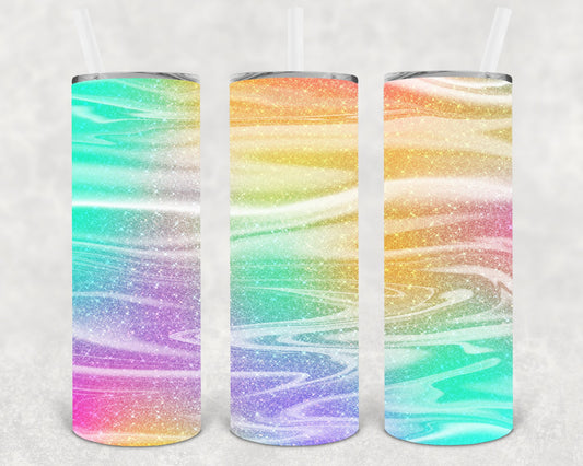 Bright Rainbow 20 Oz Skinny Tumbler