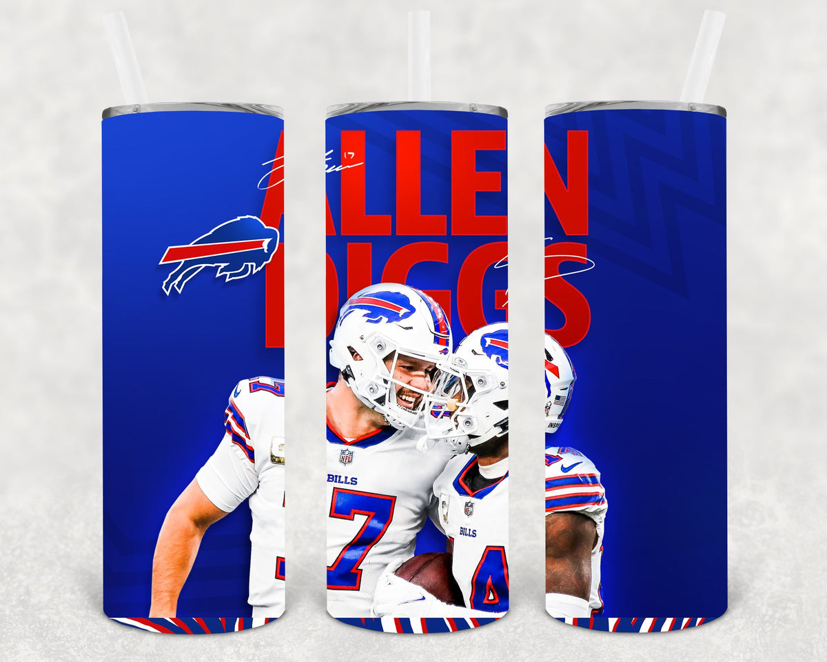 Buffalo Bills Allen Diggs 20 Oz Skinny Tumbler