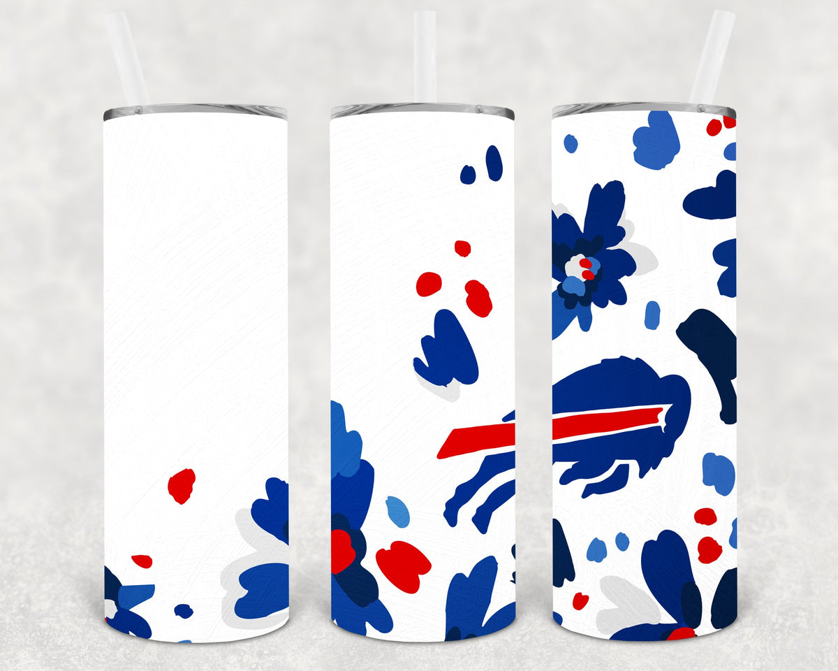 Buffalo Bills Floral 20 Oz Skinny Tumbler