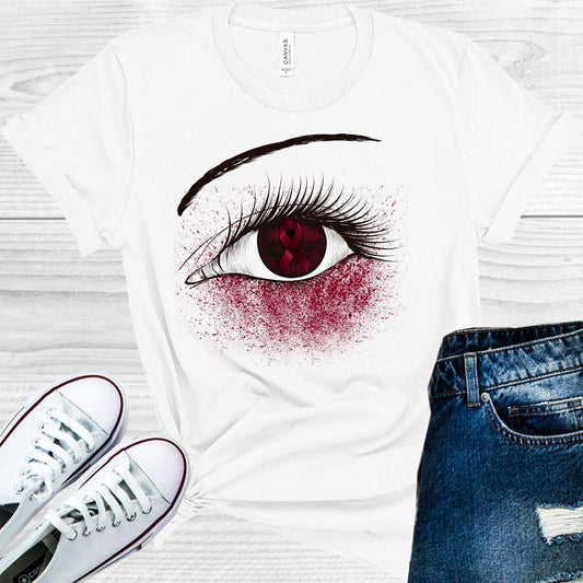 Burgundy Ribbon Awareness Eye Graphic Tee Graphic Tee