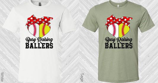 Busy Raising Ballers Baseball And Softball Graphic Tee Graphic Tee