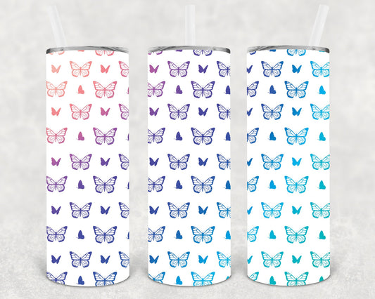 Butterflies 20 Oz Skinny Tumbler