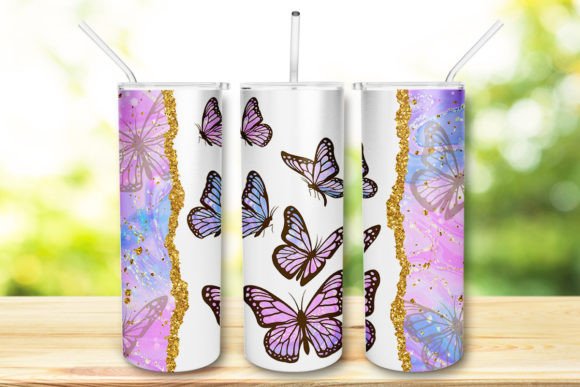 Butterflies 20 Oz Skinny Tumbler