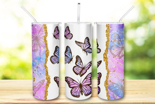 Butterflies 20 Oz Skinny Tumbler