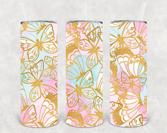 Butterflies 20 Oz Skinny Tumbler